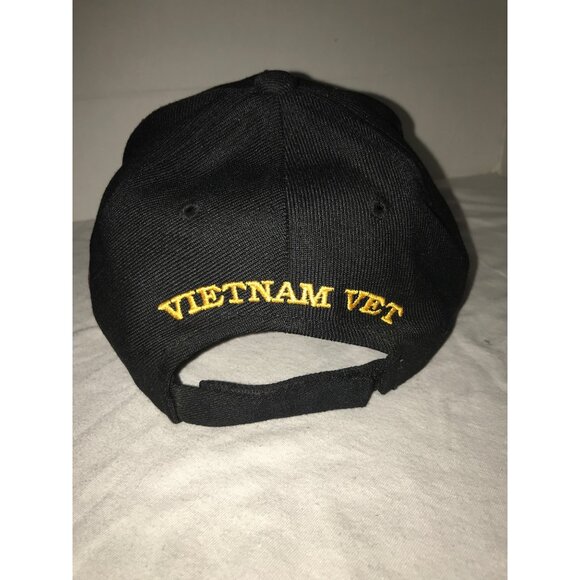 Vietnam War Marine Vet Ribbon Embroidered Black Cap & Pin - Picture 4 of 8